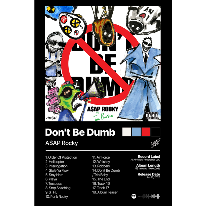 2092 ASAP Rocky - Don't Be Dumb Poster