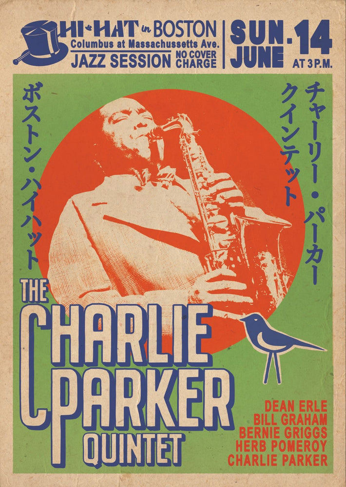 2094 Charlie Parker - Hi-Hat - Boston Poster