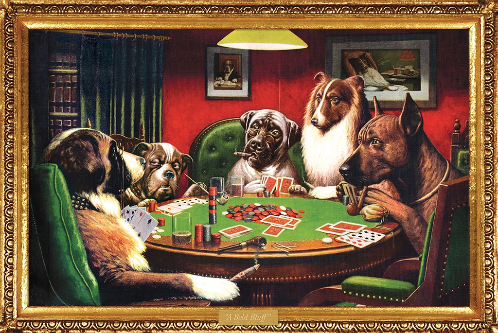 1590 Dogs Playing Poker Poster