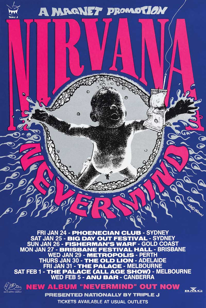 5177 Nirvana - Aussie Tour Poster