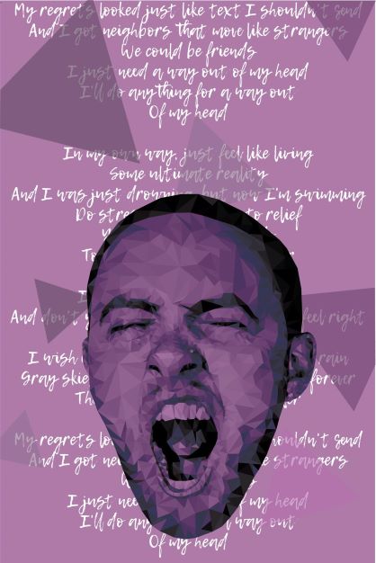 5213 Mac Miller / Purple Lyrics Poster